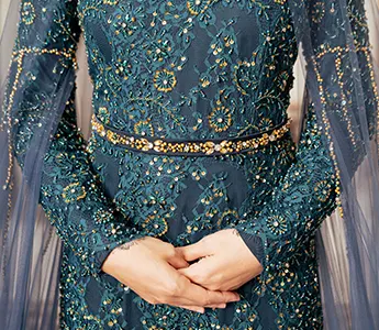 Shimmering embroidery
